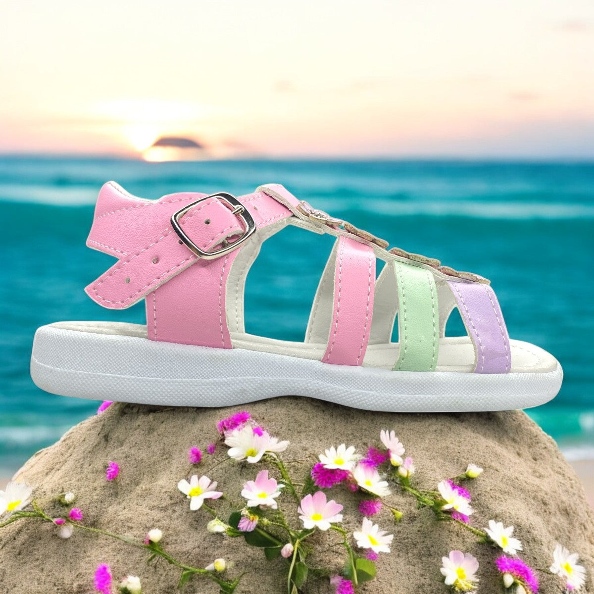 Huaraches Blancos Niña, Estilo Fresco Y Versátil