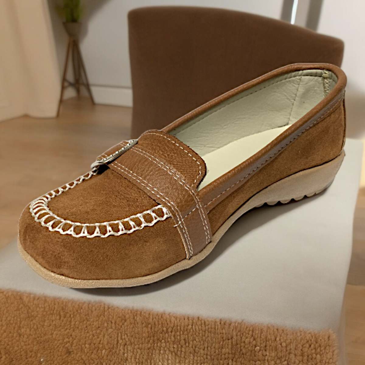 Zapato Para Senora Cafe Ligero Comodo Suave Confort Las Cuatas.