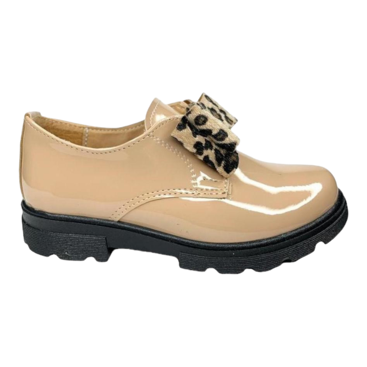 Zapato Para Nina Ajuste Con Resorte Con Flores Piel Beige Las Cuatas.