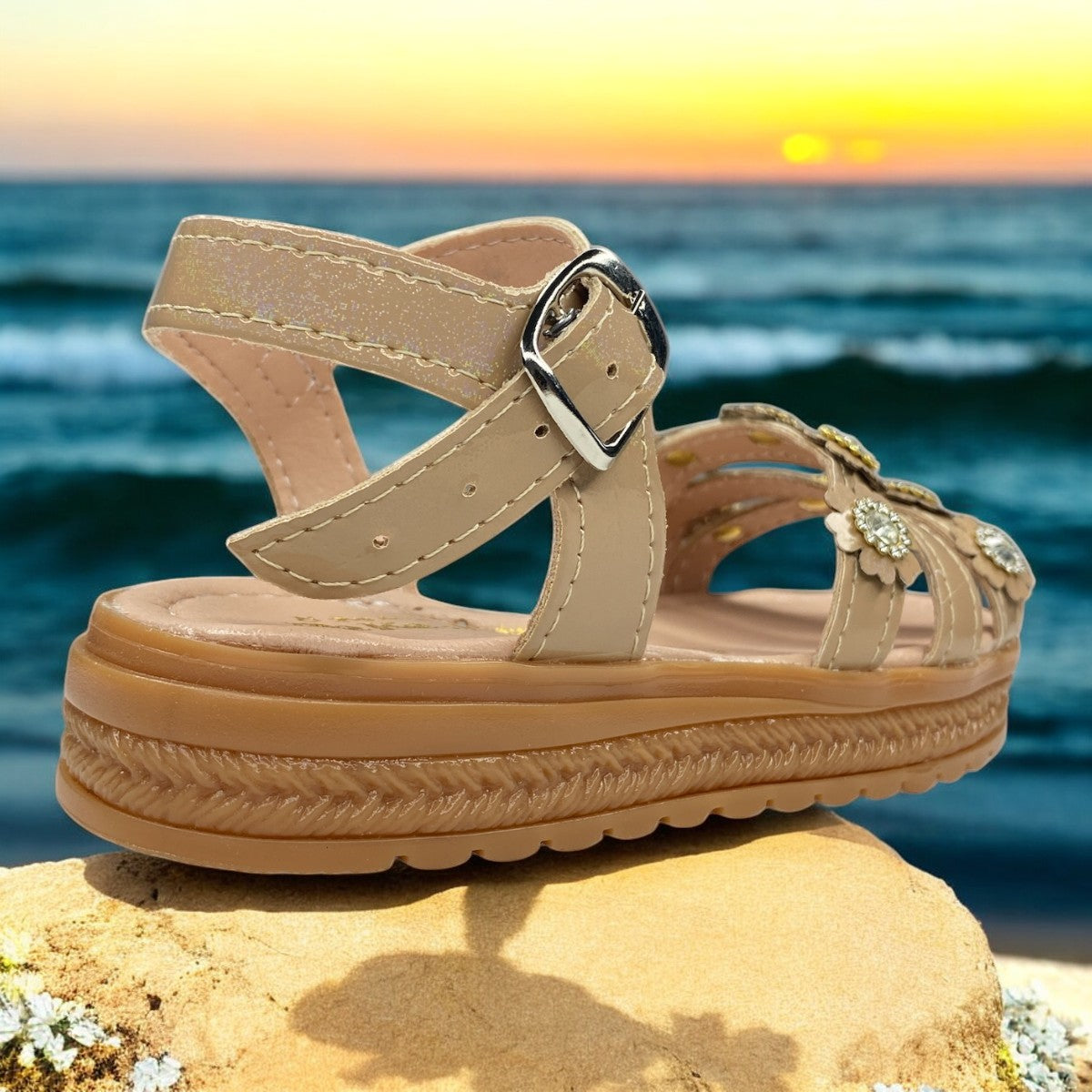 Huaraches Camel Para Niña, Confort Y Estilo Diario