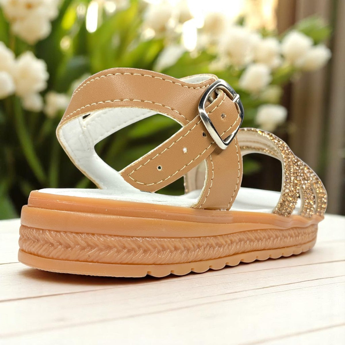 Huaraches Infantiles Dorados, Cómodos Y Elegantes Para Niña
