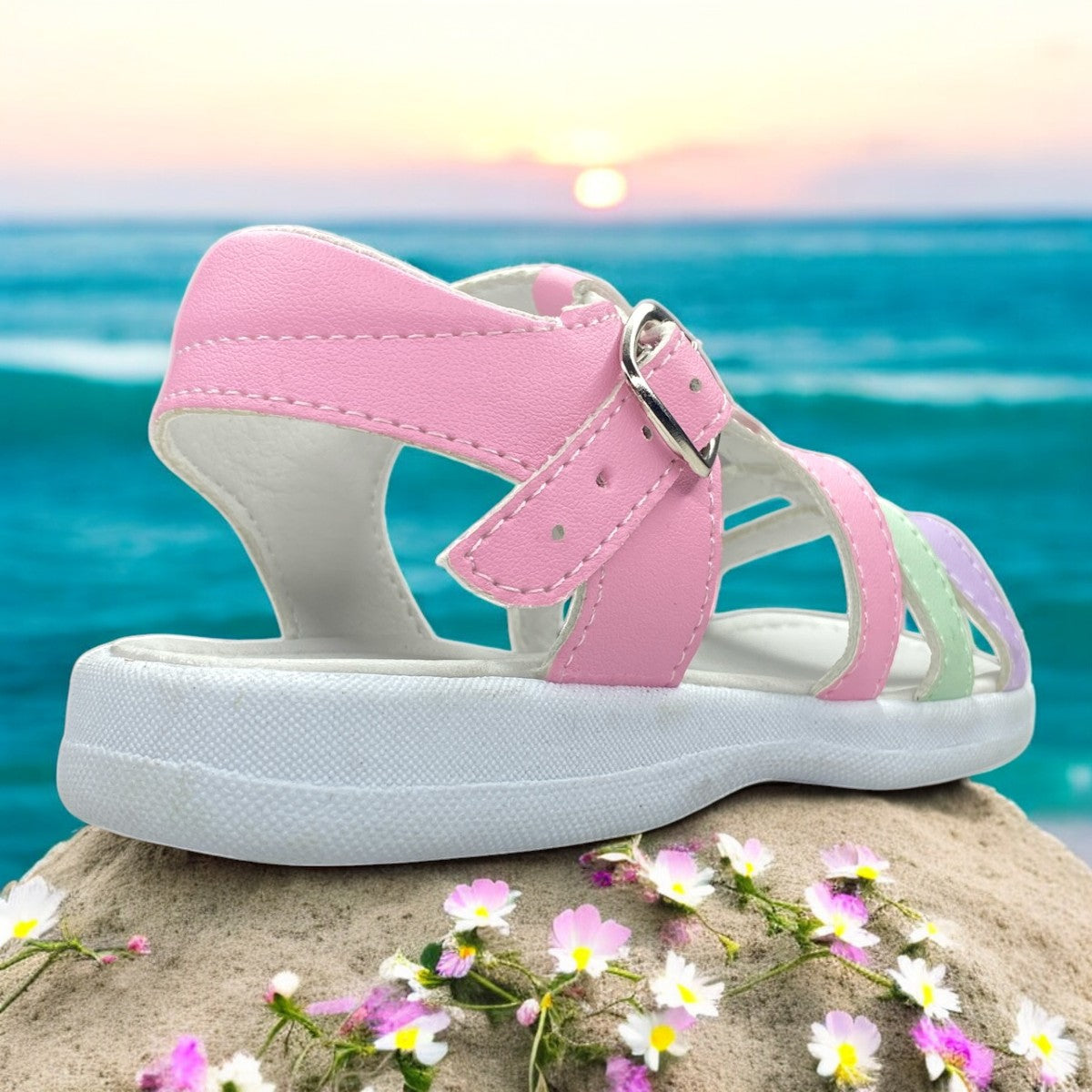 Huaraches Blancos Niña, Estilo Fresco Y Versátil