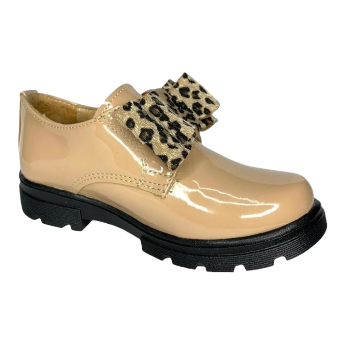 Zapato Para Nina Ajuste Con Resorte Con Flores Piel Beige Las Cuatas.