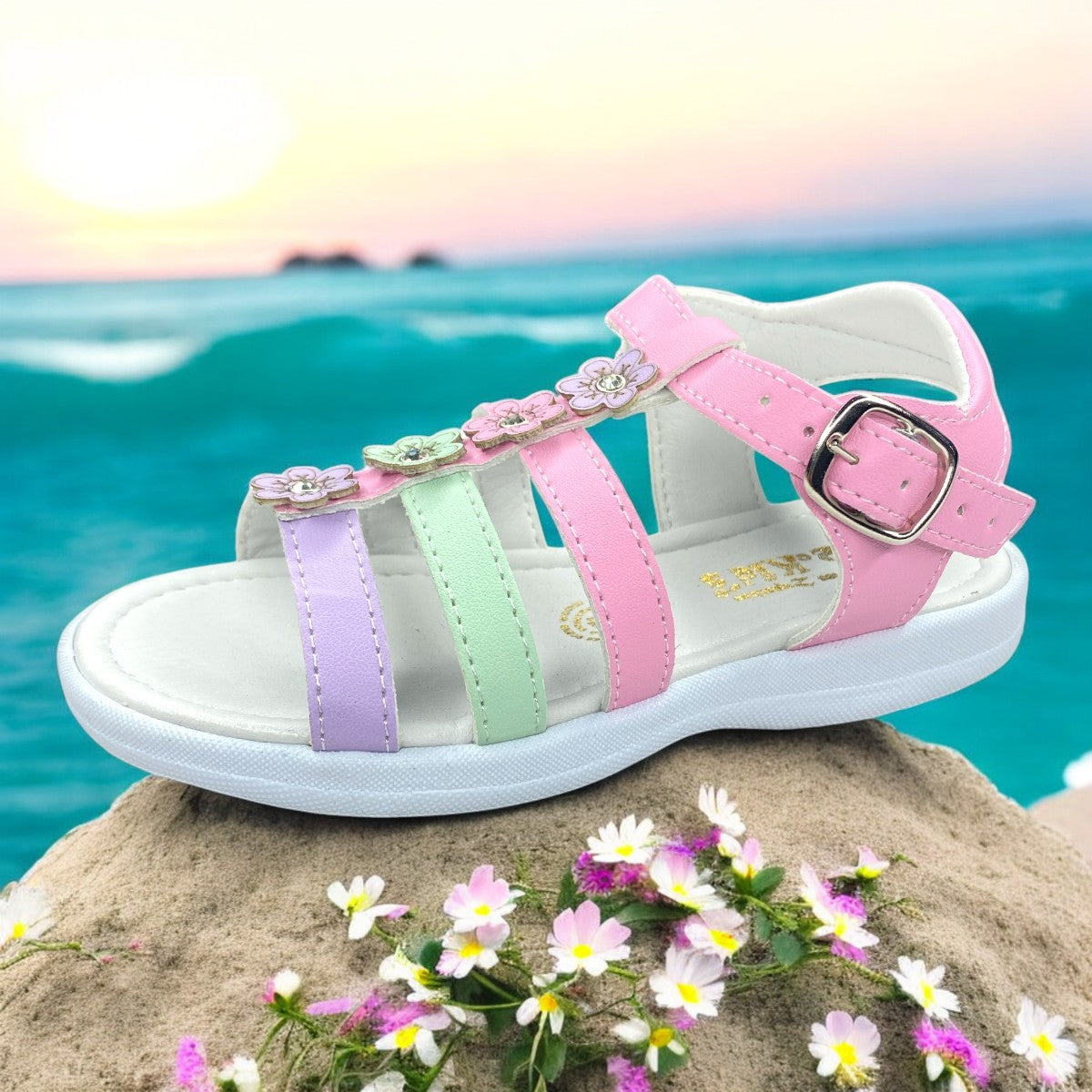 Huaraches Blancos Niña, Estilo Fresco Y Versátil