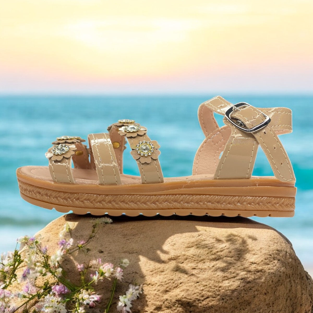 Huaraches Camel Para Niña, Confort Y Estilo Diario