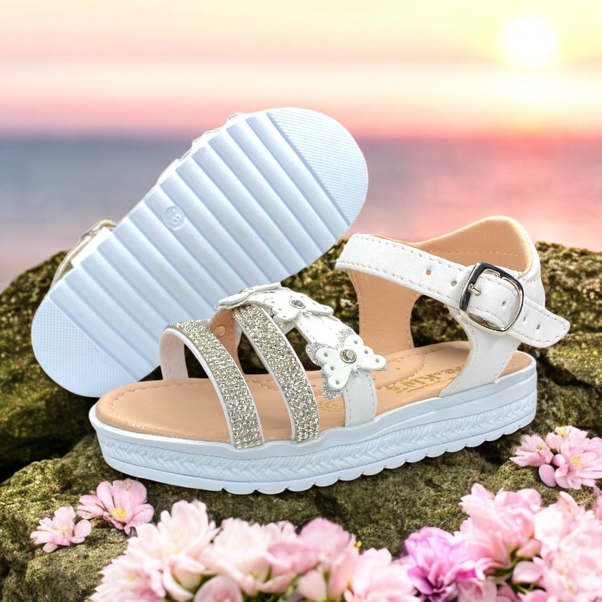 Huaraches De Verano Para Niña, Suela Antideslizante