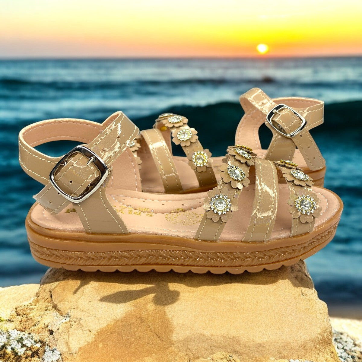 Huaraches Camel Para Niña, Confort Y Estilo Diario