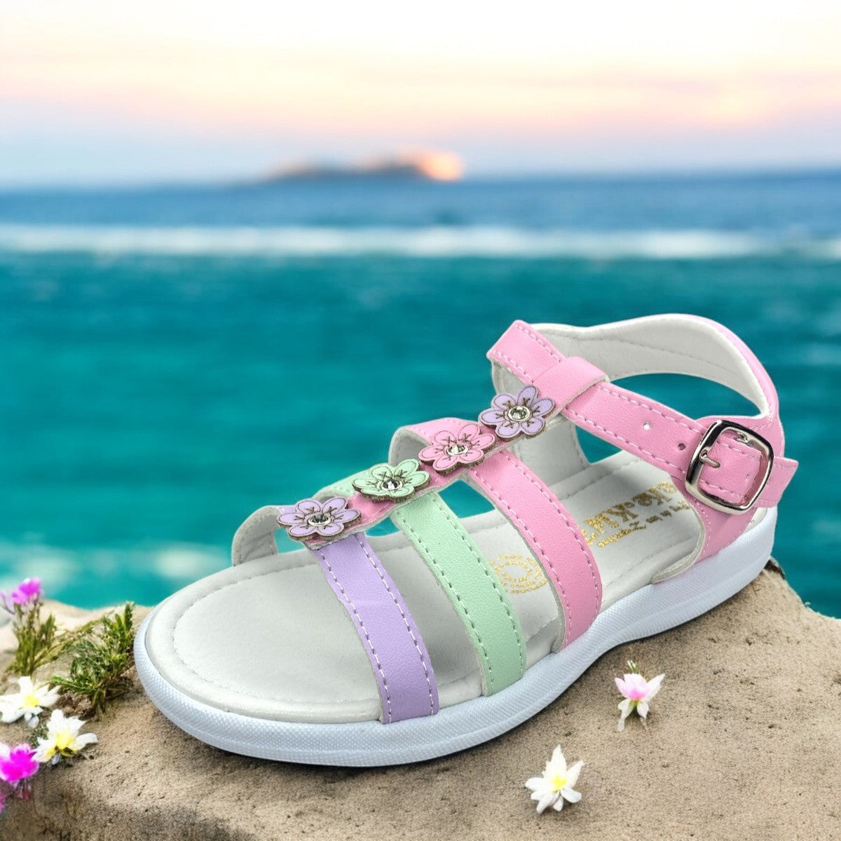 Huaraches Blancos Niña, Estilo Fresco Y Versátil