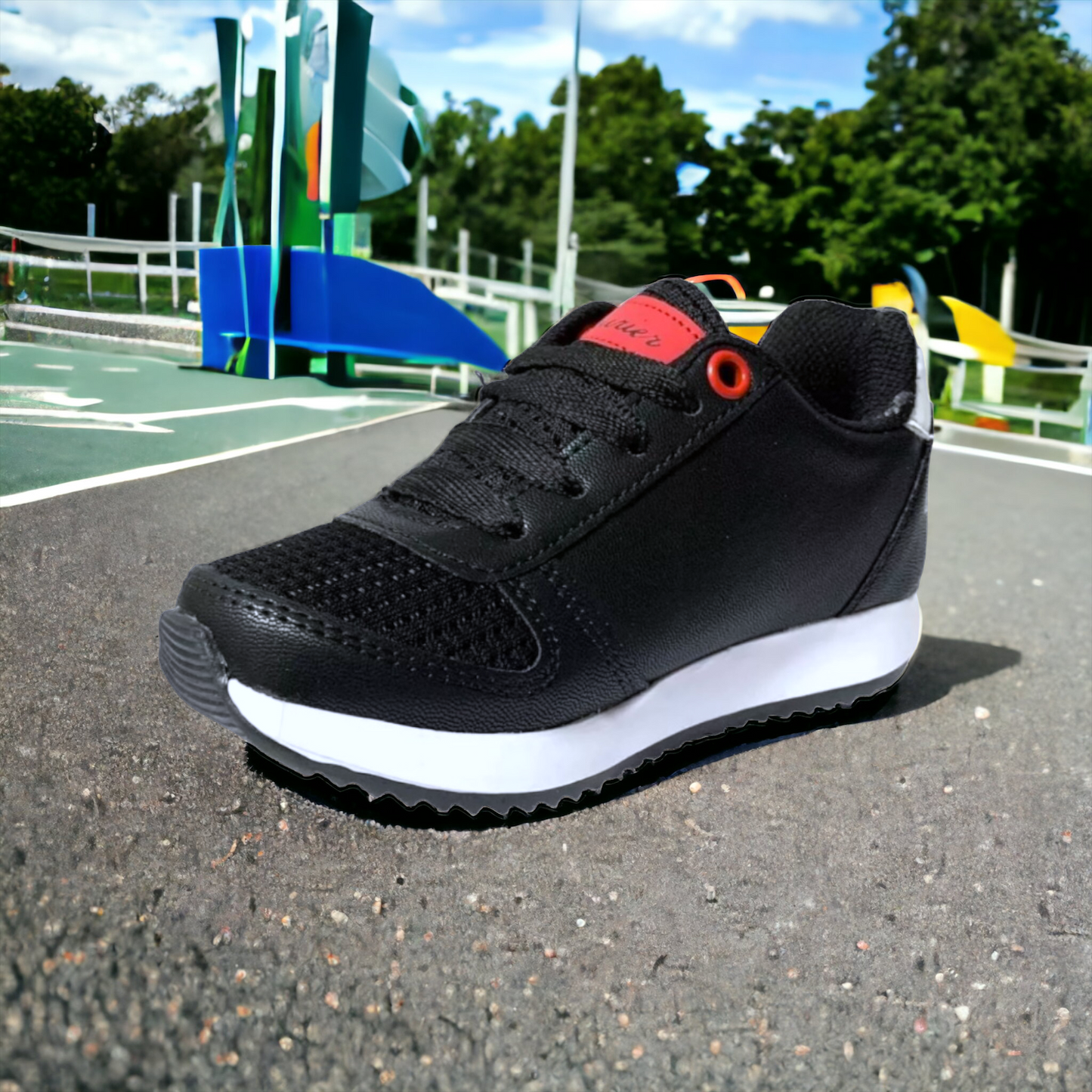 Tenis De Bebe Nino Negro Rojo Urbano Deportivo.