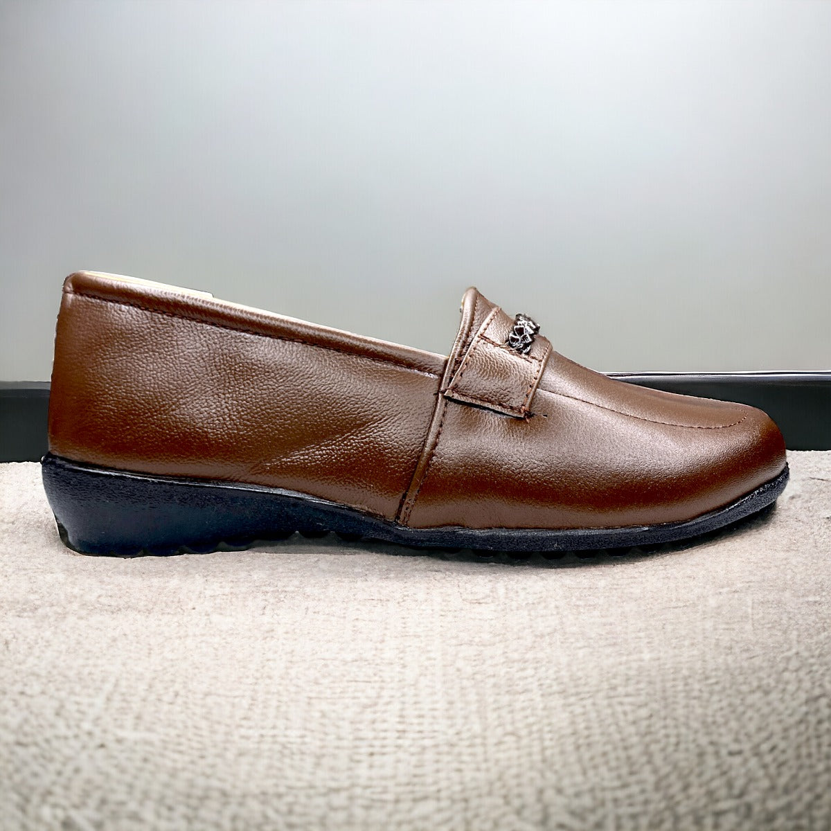 Zapato Comodo Dama Pie Diabetico O Delicado Piel Flats Cafe Las Cuatas.