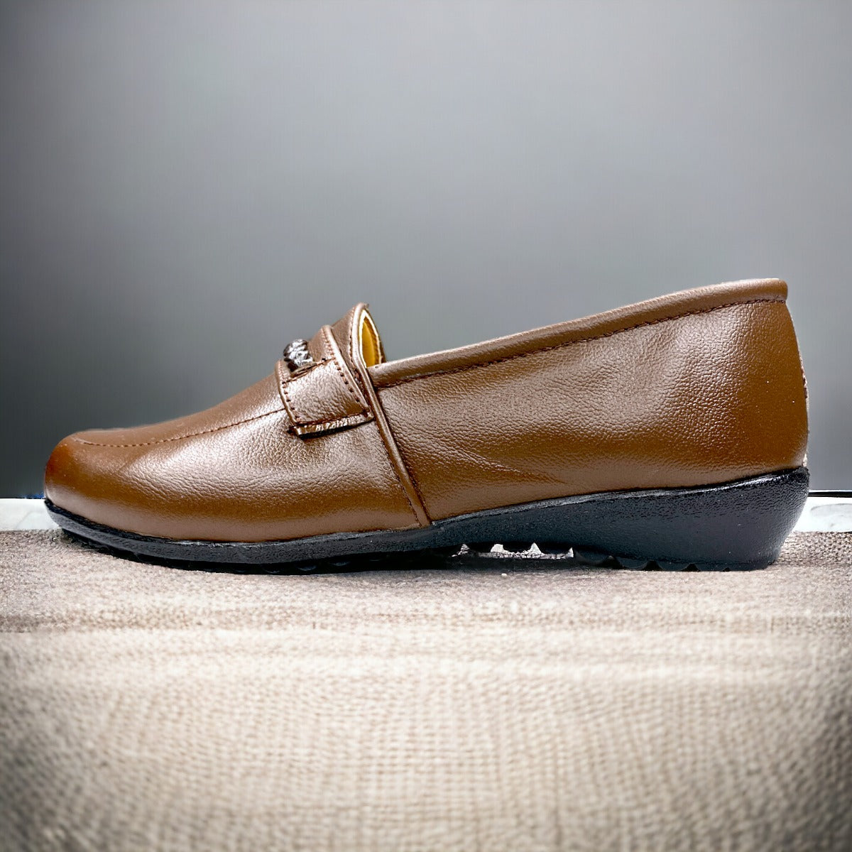 Zapato Comodo Dama Pie Diabetico O Delicado Piel Flats Cafe Las Cuatas.
