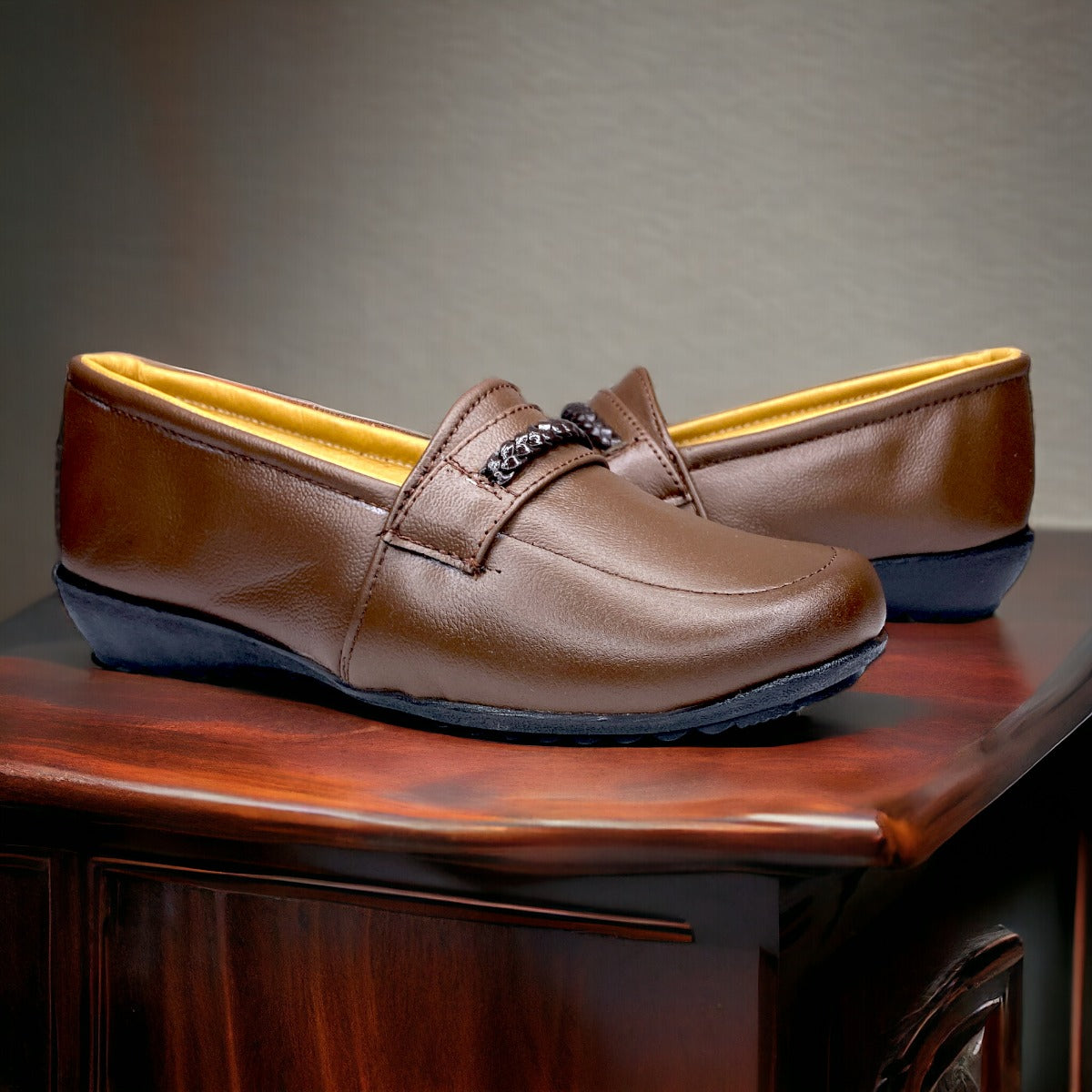 Zapato Comodo Dama Pie Diabetico O Delicado Piel Flats Cafe Las Cuatas.