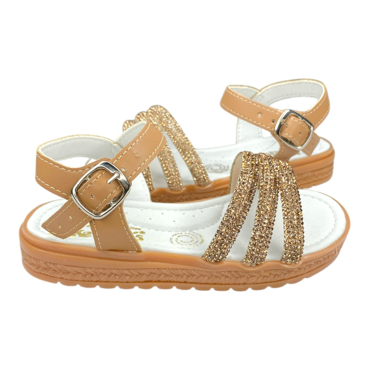 Huaraches Infantiles Dorados, Cómodos Y Elegantes Para Niña