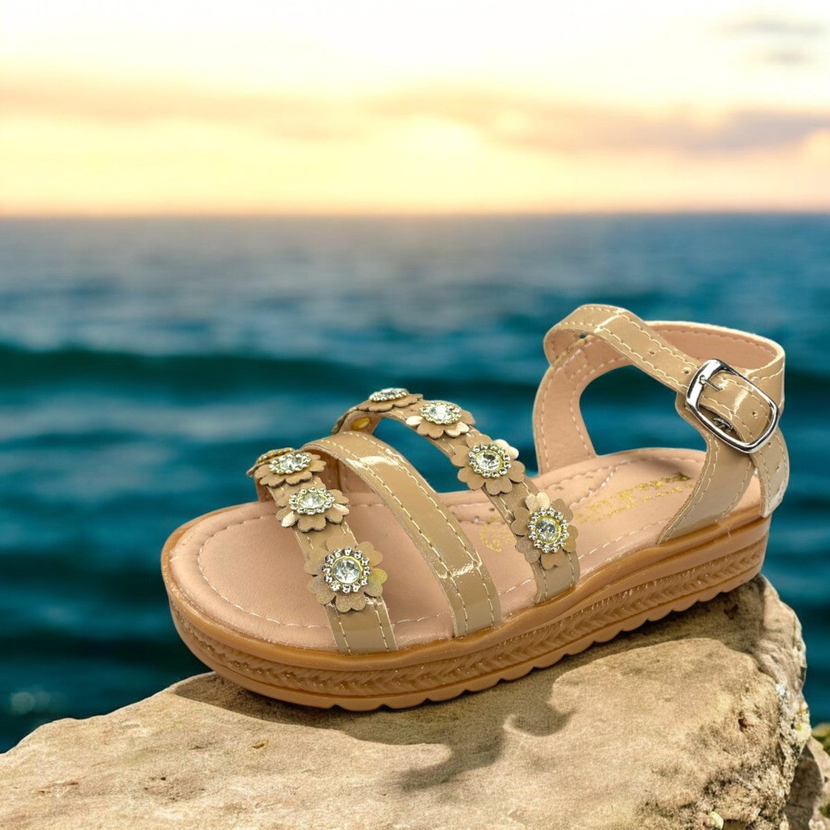 Huaraches Camel Para Niña, Confort Y Estilo Diario