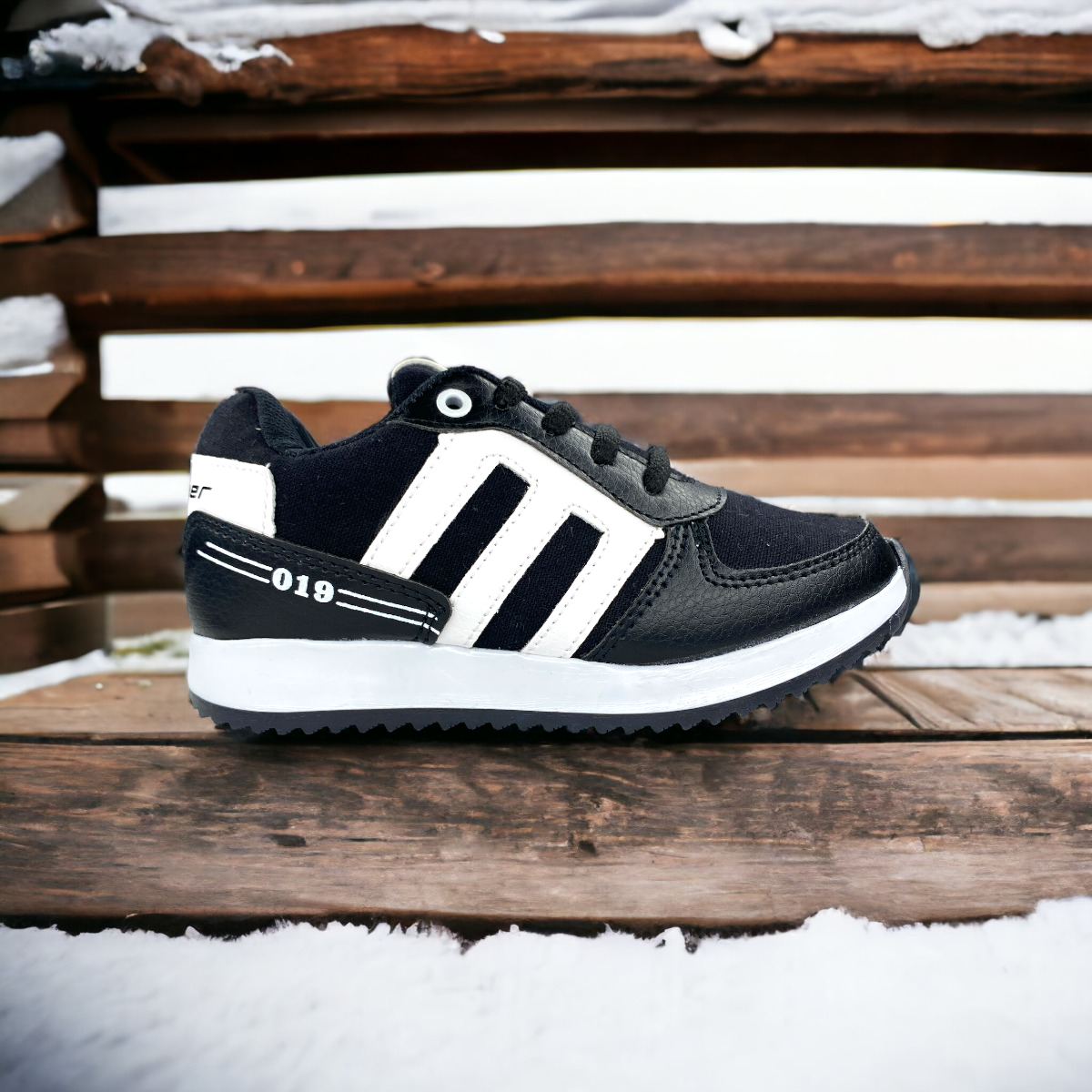Tenis De Bebe Nino Negro Blanco Urbano Deportivo Las Cuatas.