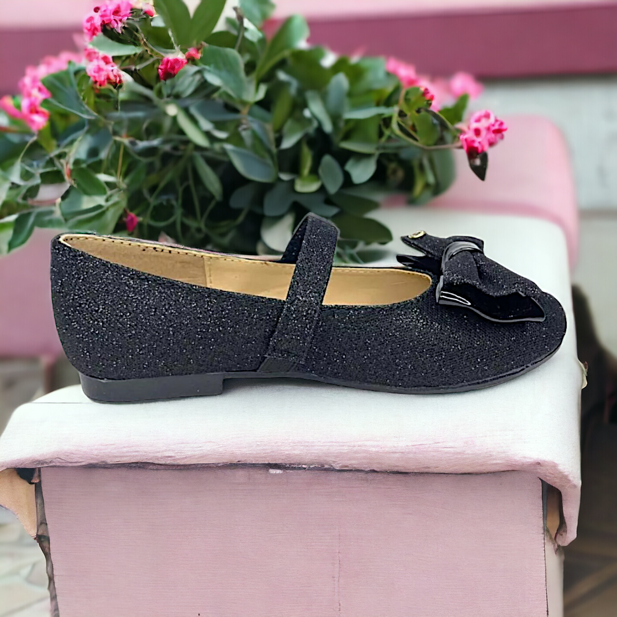 Zapatilla De Cenicienta Bella Durmiente Casual Negro Aurora Las Cuatas.