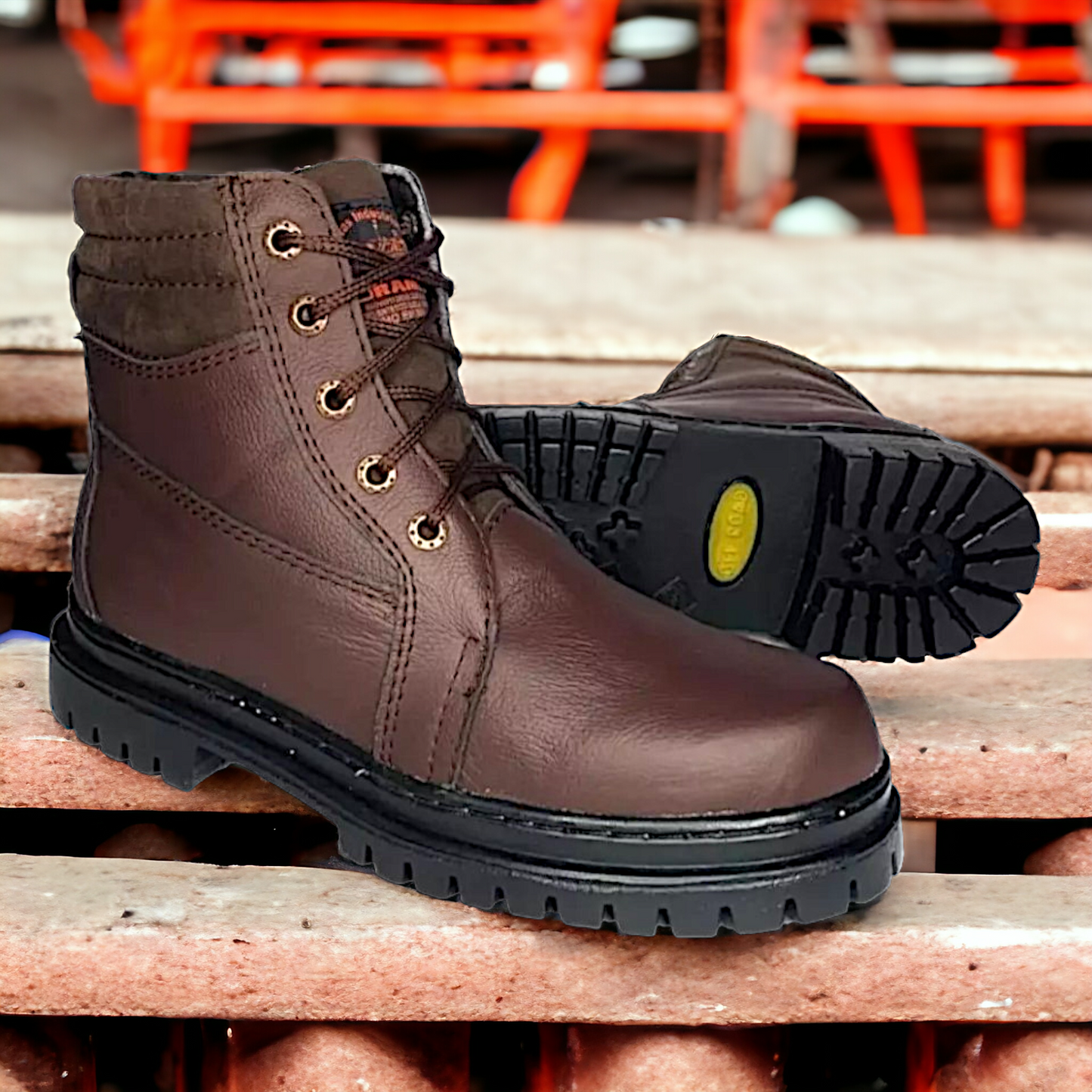 Botas Industriales Seguridad De Trabajo Hombre Cafe Uso Rudo Las Cuatas