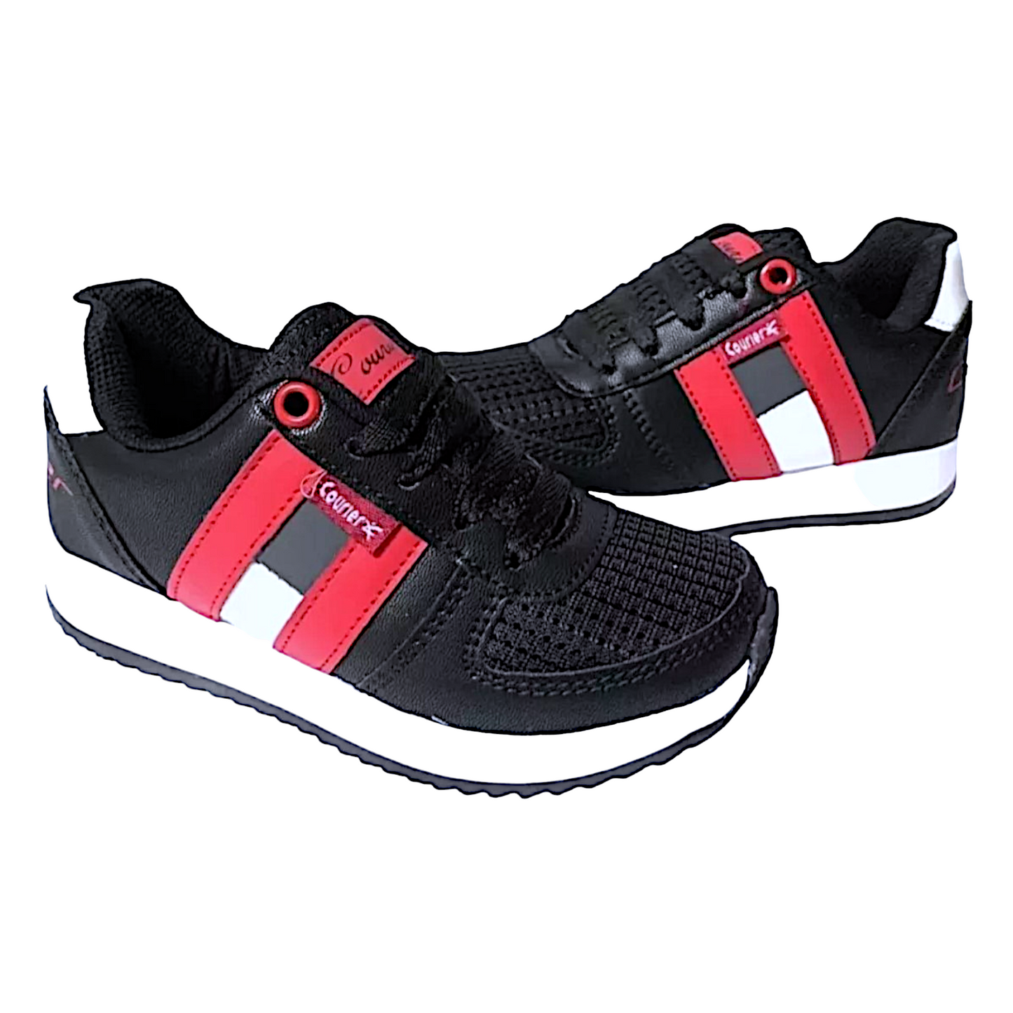 Tenis De Bebe Nino Negro Rojo Urbano Deportivo.