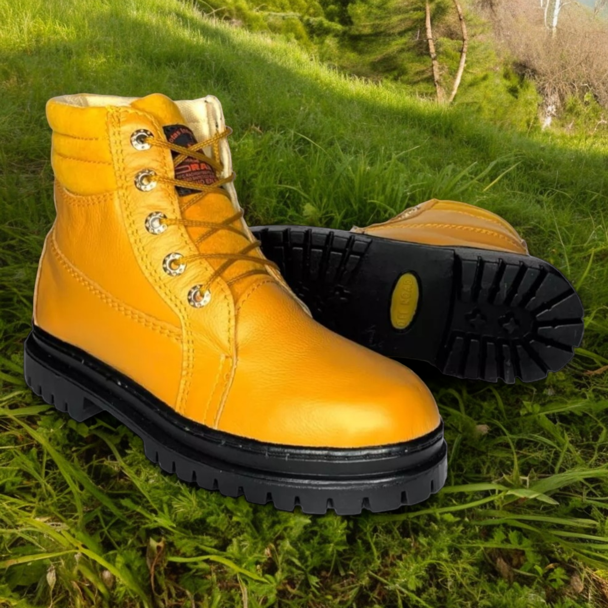 Botas Industriales Seguridad De Trabajo Hombre Uso Rudo Miel Las Cuatas.