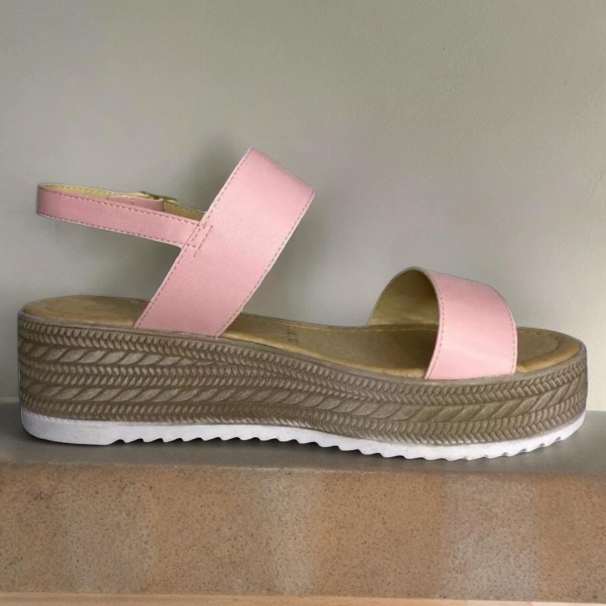 Huarache Plataforma De Dama Extensil Hebilla Comoda Playera Las Cuatas.