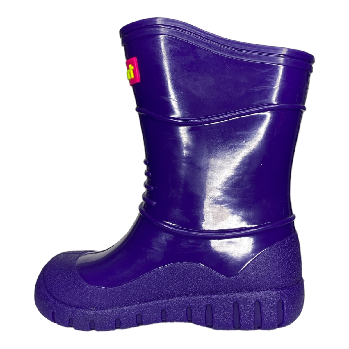 Botita De Lluvia Lila Bebe O Nina Con Forro De Tela Las Cuatas.