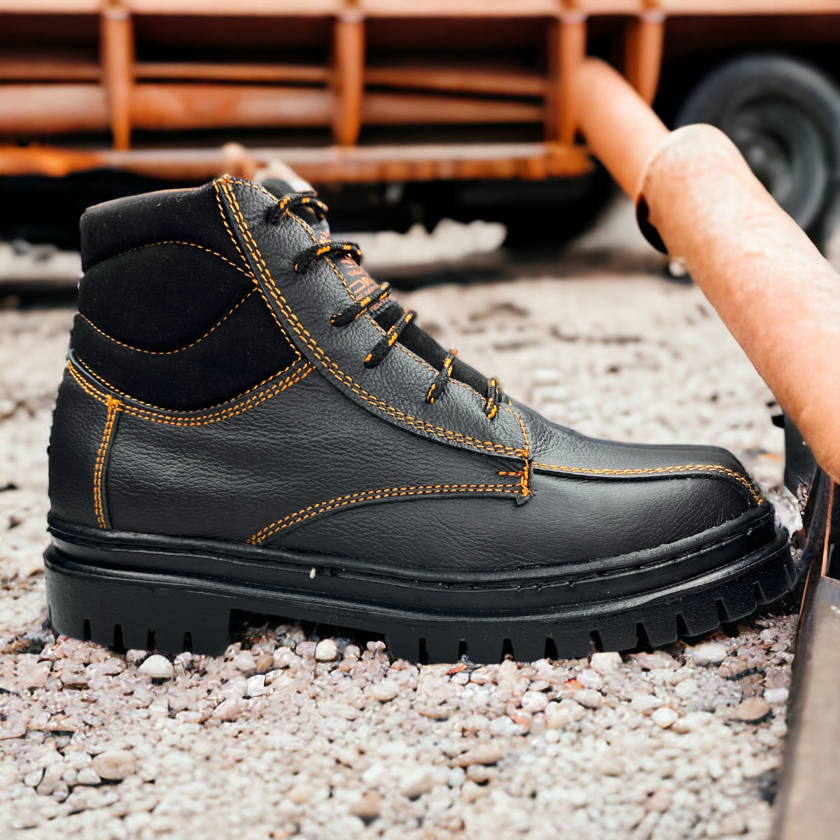 Botas Industriales Seguridad De Trabajo Hombre Negro Uso Rudo Las Cuatas