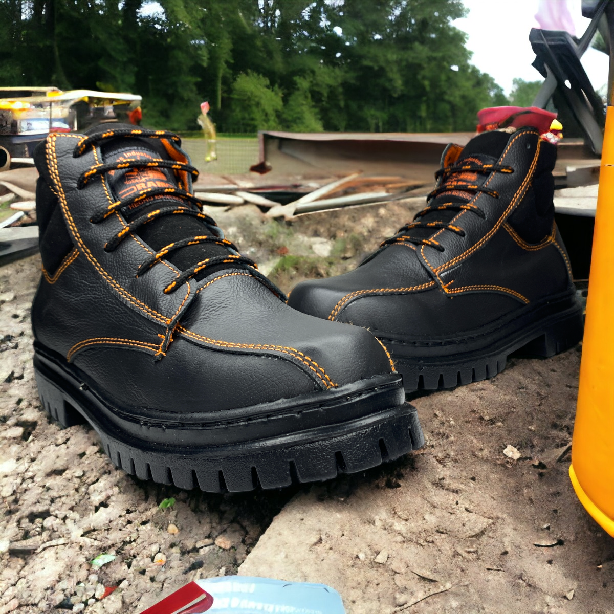 Botas Industriales Seguridad De Trabajo Hombre Negro Uso Rudo Las Cuatas