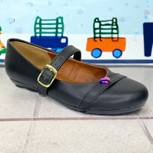 Zapato Escolar Para Nina Negro Casual Y Resistente Las Cuatas.