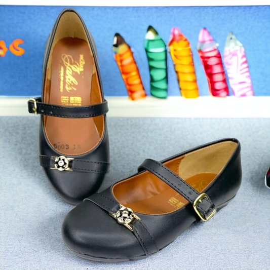 Zapato Escolar Para Nina Resistente De Escolta Negro Las Cuatas.