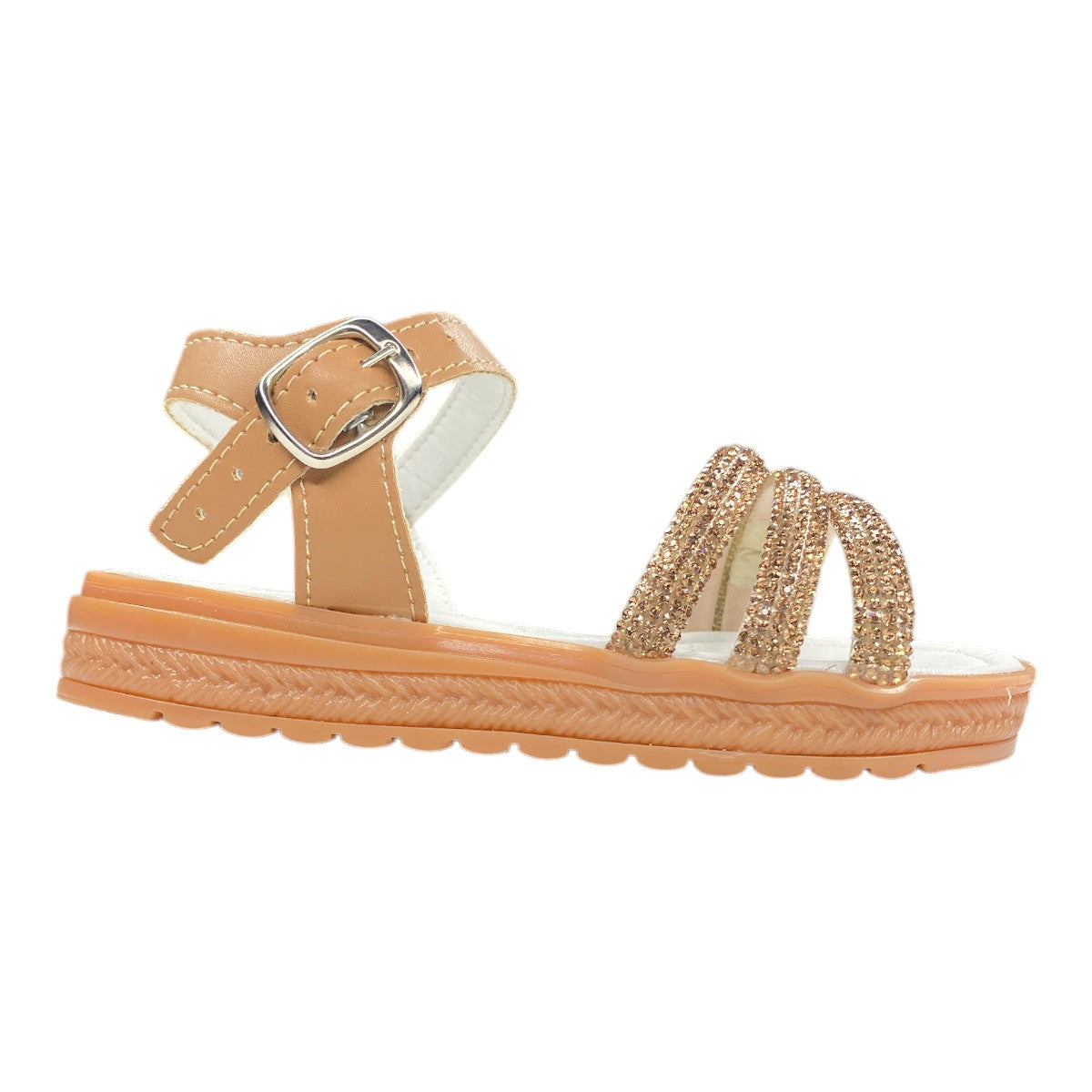Huaraches Infantiles Dorados, Cómodos Y Elegantes Para Niña