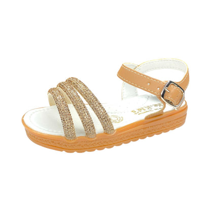 Huaraches Infantiles Dorados, Cómodos Y Elegantes Para Niña