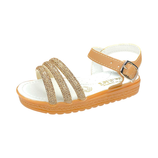 Huaraches Infantiles Dorados, Cómodos Y Elegantes Para Niña