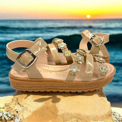 Huaraches Camel Para Niña, Confort Y Estilo Diario