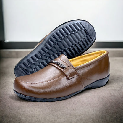 Zapato Comodo Dama Pie Diabetico O Delicado Piel Flats Cafe Las Cuatas.