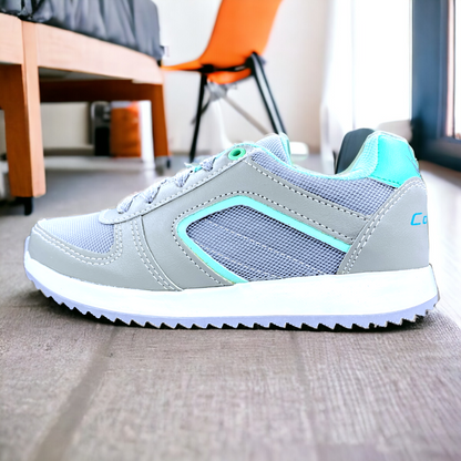 Tenis Infantil Para Nina En Gris Menta Las Cuatas.