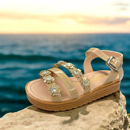 Huaraches Camel Para Niña, Confort Y Estilo Diario