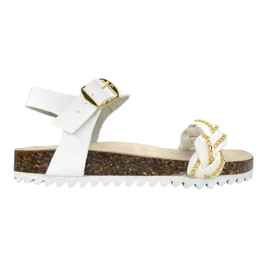 Huarache Mujer Trensa Casual Comodo Blanco Corcho Las Cuatas.