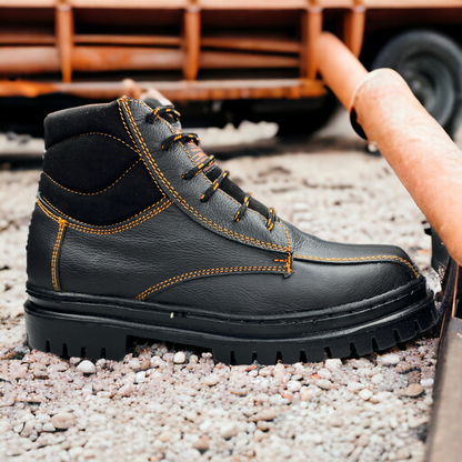 Botas Industriales Seguridad De Trabajo Hombre Negro Uso Rudo Las Cuatas